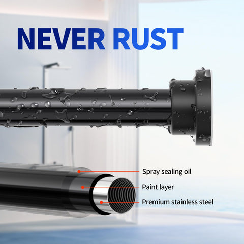 Mcrbeay non-slip base keeps the shower rod secure on various walls, reducing slipping hazards.