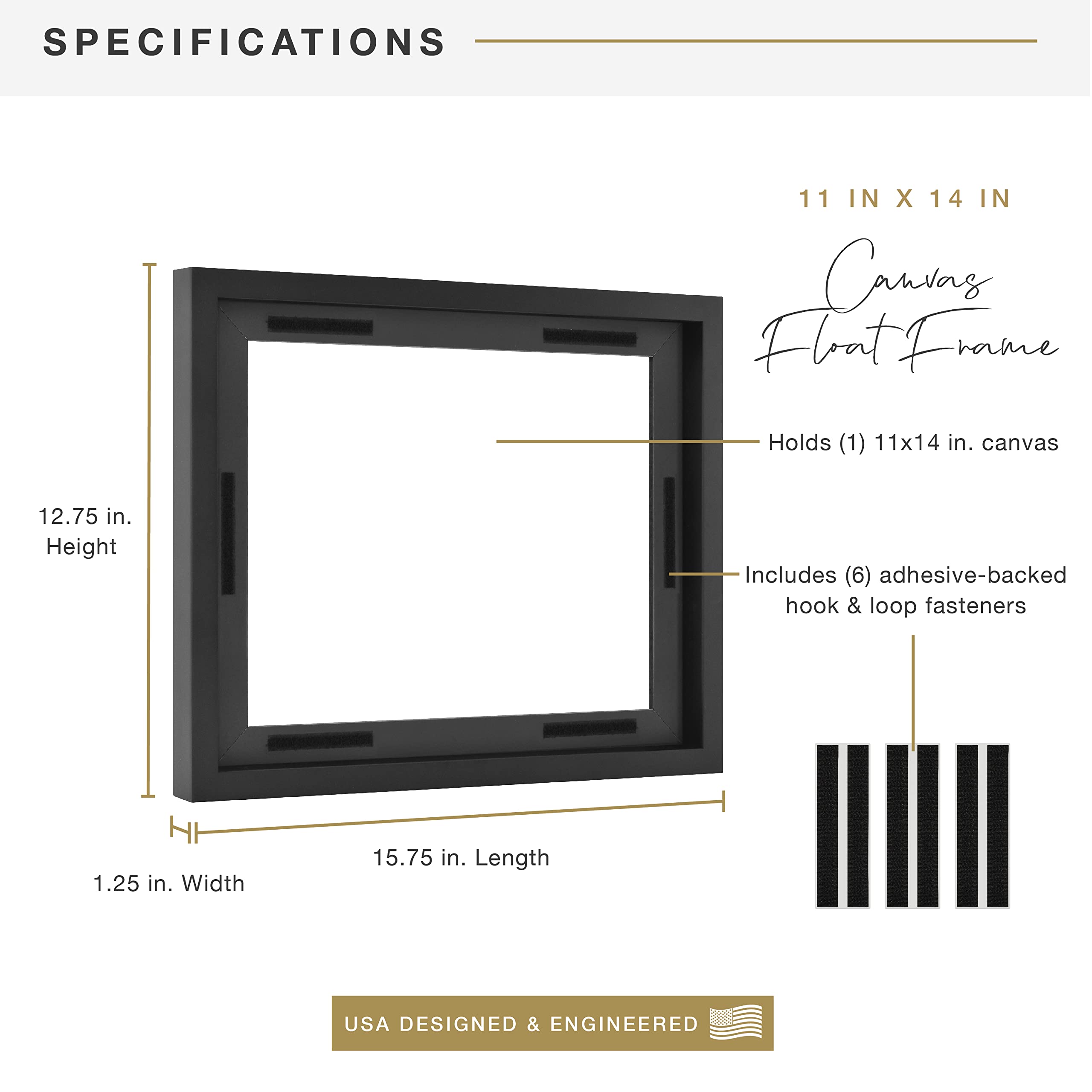 MCS Canvas Float Frame 11x14 horizontal wall display for versatile layouts