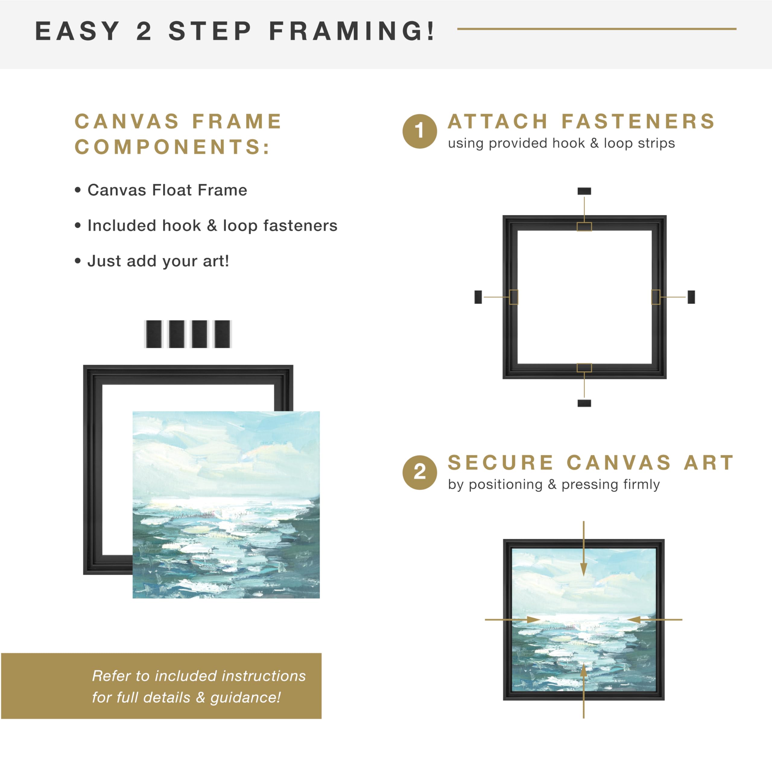 MCS Canvas Float Frame 16x20 inner depth up to 1 inch accommodates canvases