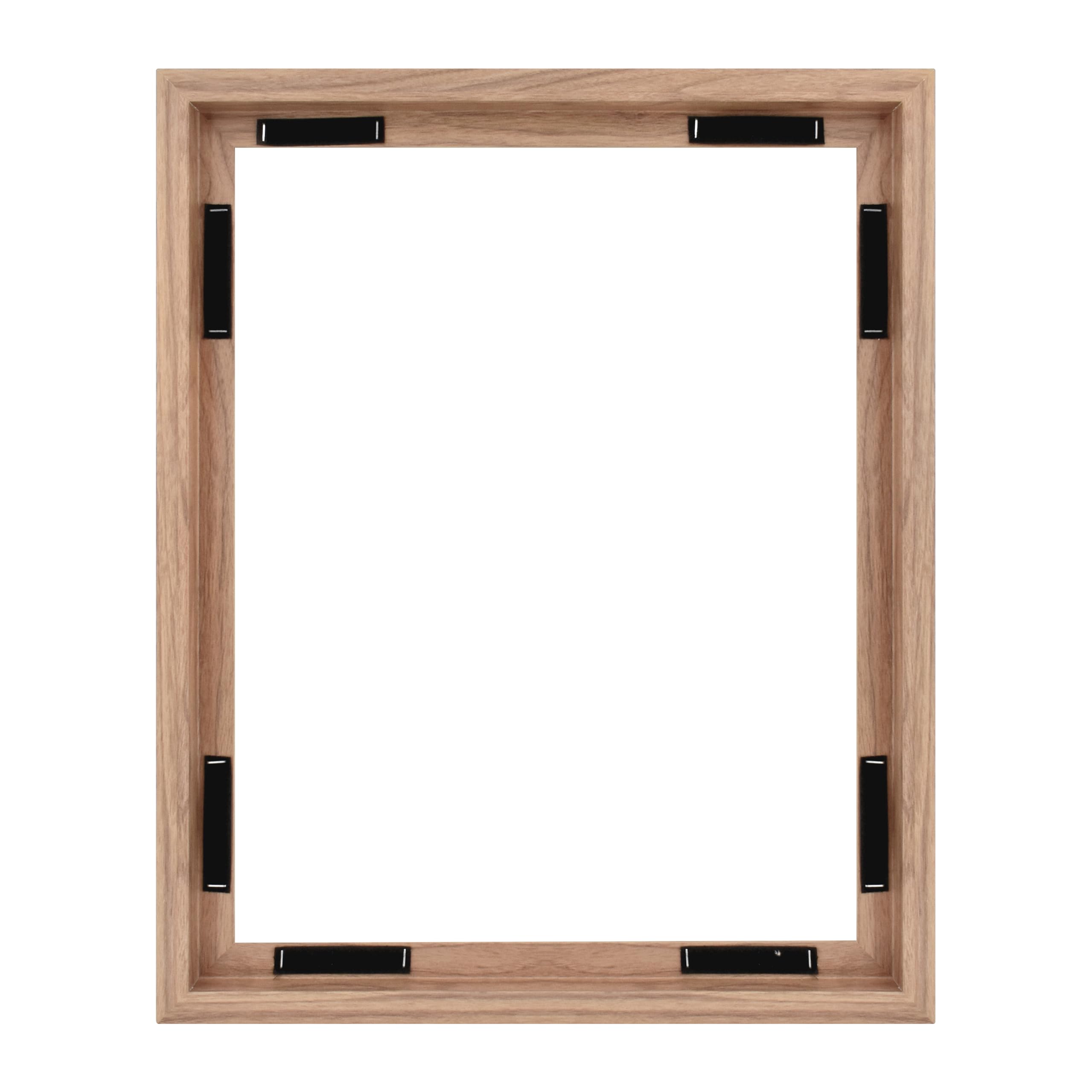 MCS Canvas Float Frame front view with walnut woodgrain highlighting canvas art.