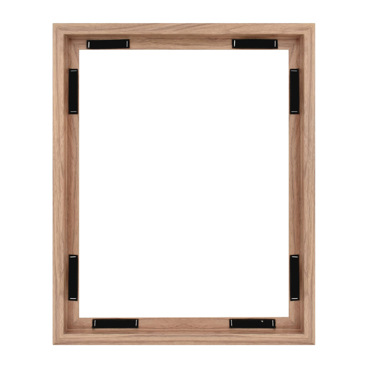 MCS Canvas Float Frame front view with walnut woodgrain highlighting canvas art.