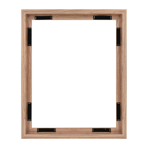 MCS Canvas Float Frame front view with walnut woodgrain highlighting canvas art.