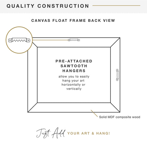 MCS Canvas Float Frame three-quarter-inch depth with sleek black edge
