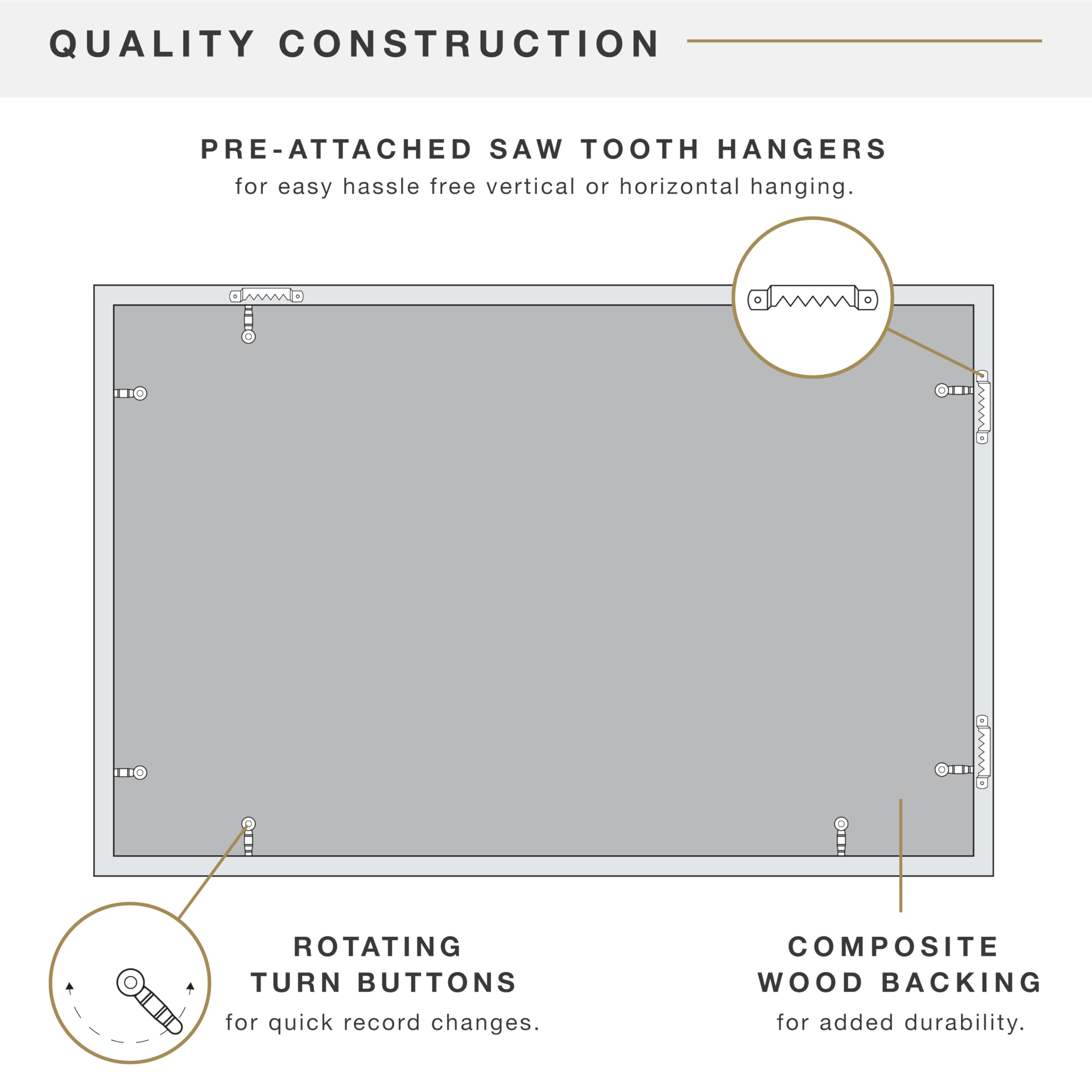 MCS frame dimensions measure 25x16.5 inches for standard LP jackets