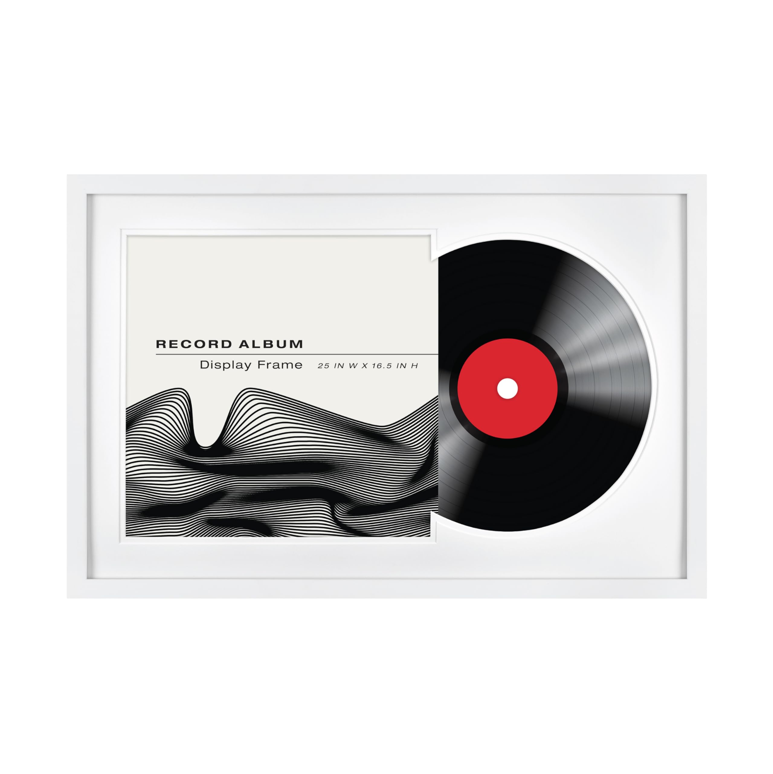 MCS Double Matte Frame front view showing album cover and record for wall display