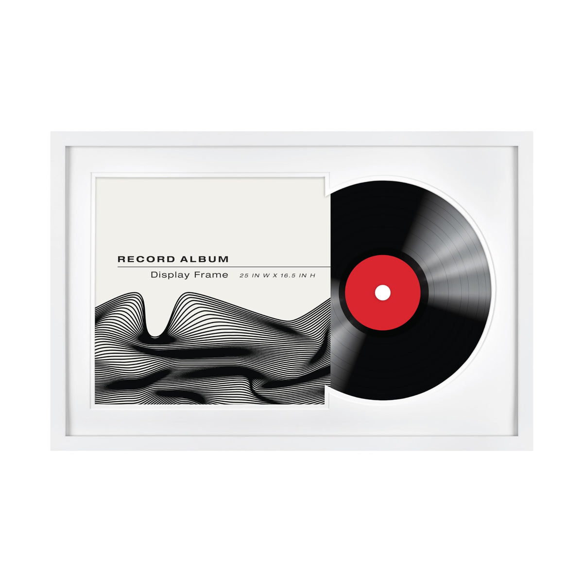 MCS Double Matte Frame front view showing album cover and record for wall display