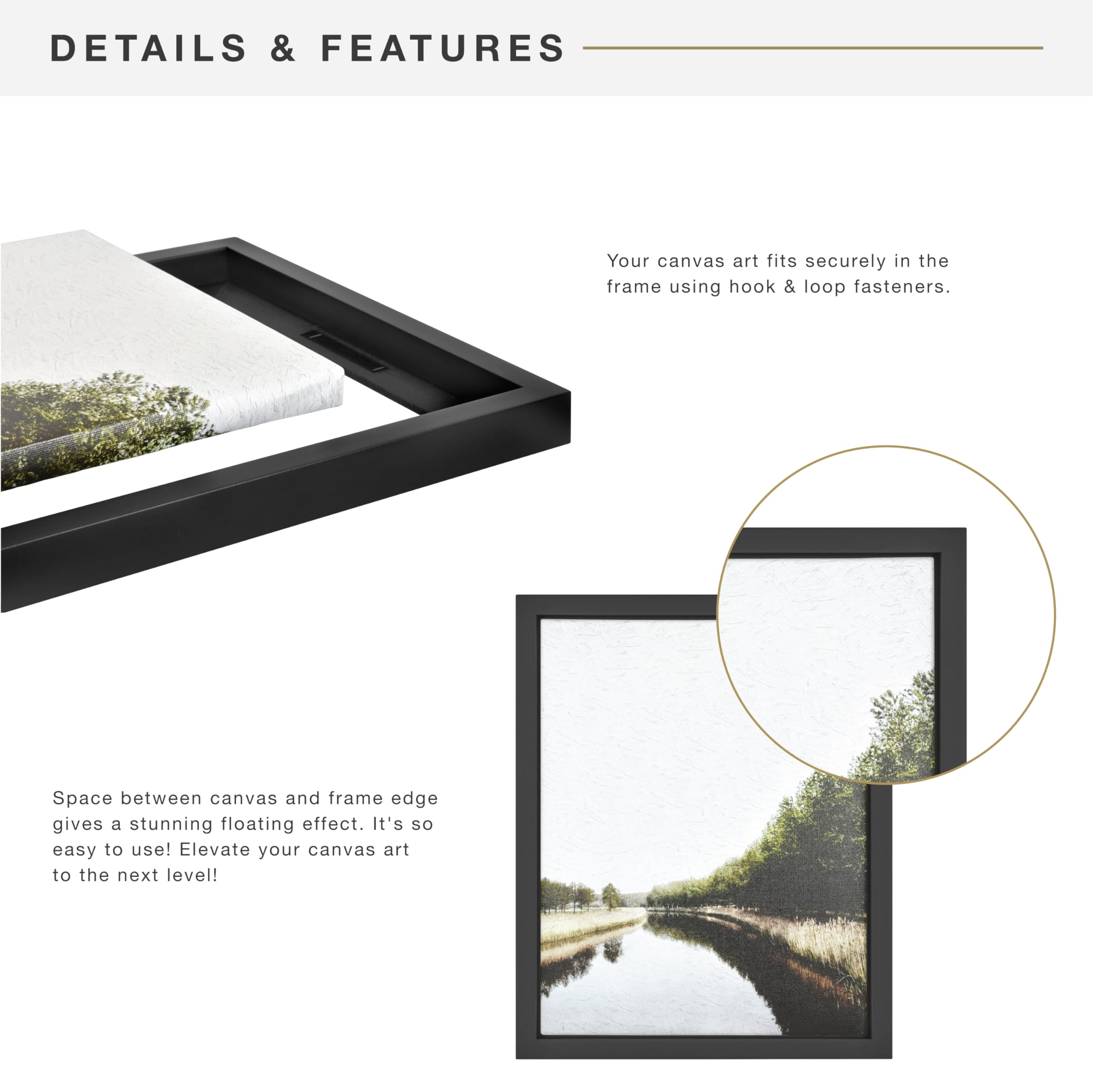 MCS finished-canvas framing enhances decor in home or office