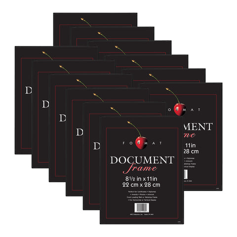 MCS Format 8.5x11 frame front view with sleek black matte finish for diplomas