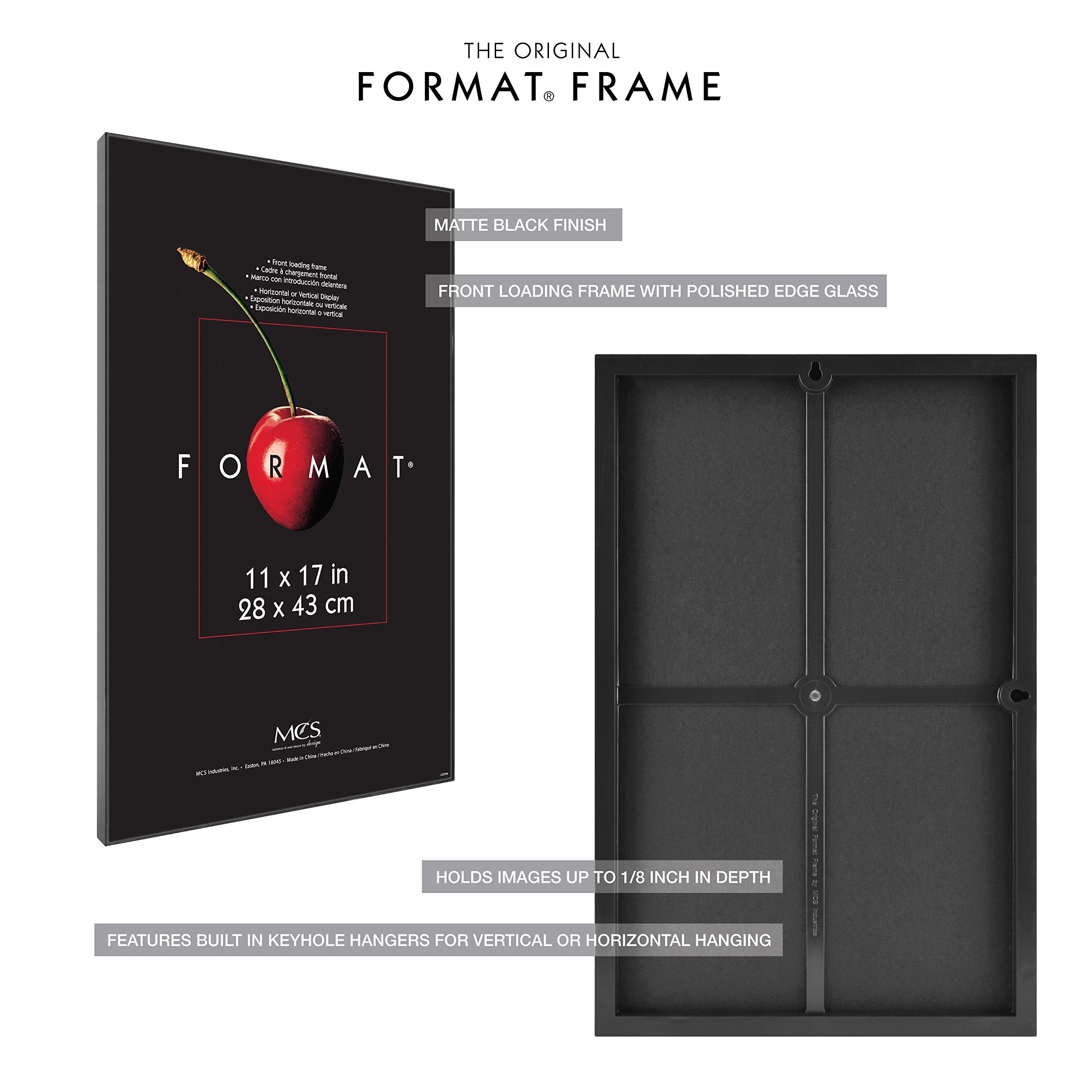 MCS Format built-in keyhole hanger enables simple wall mounting