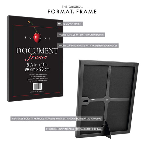 MCS Format diploma frame on tabletop easel for desk display