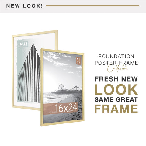 MCS Foundation 16x24 brass frame vertical hanging for compact gallery walls