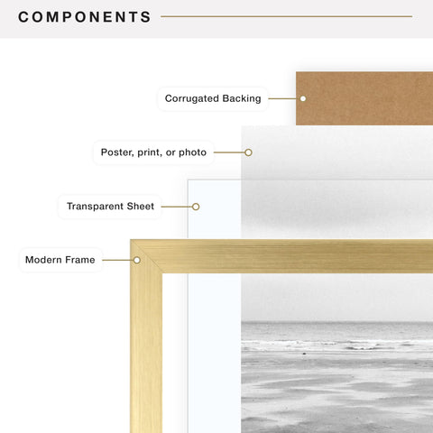 MCS Foundation 16x24 brass frame wall display in living room