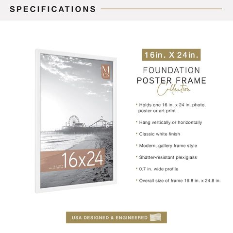 MCS Foundation 16x24 poster frame back reveals MDF backing