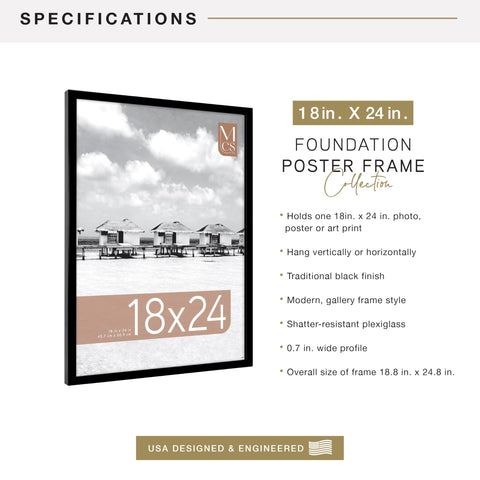 MCS Foundation 18x24 frame with pre-attached sawtooth hangers for versatile hanging.