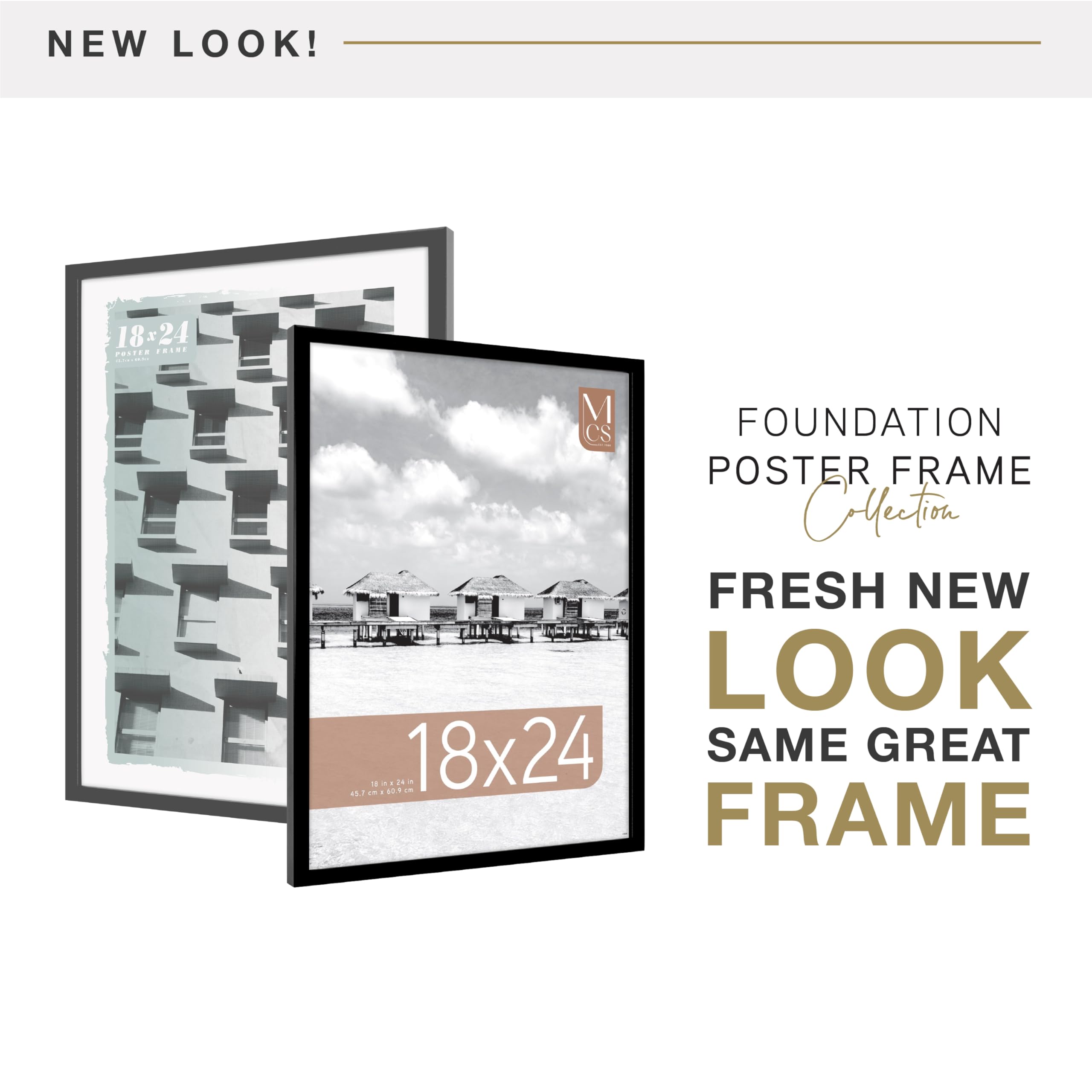 MCS Foundation 18x24 poster frame side view showing slim profile.