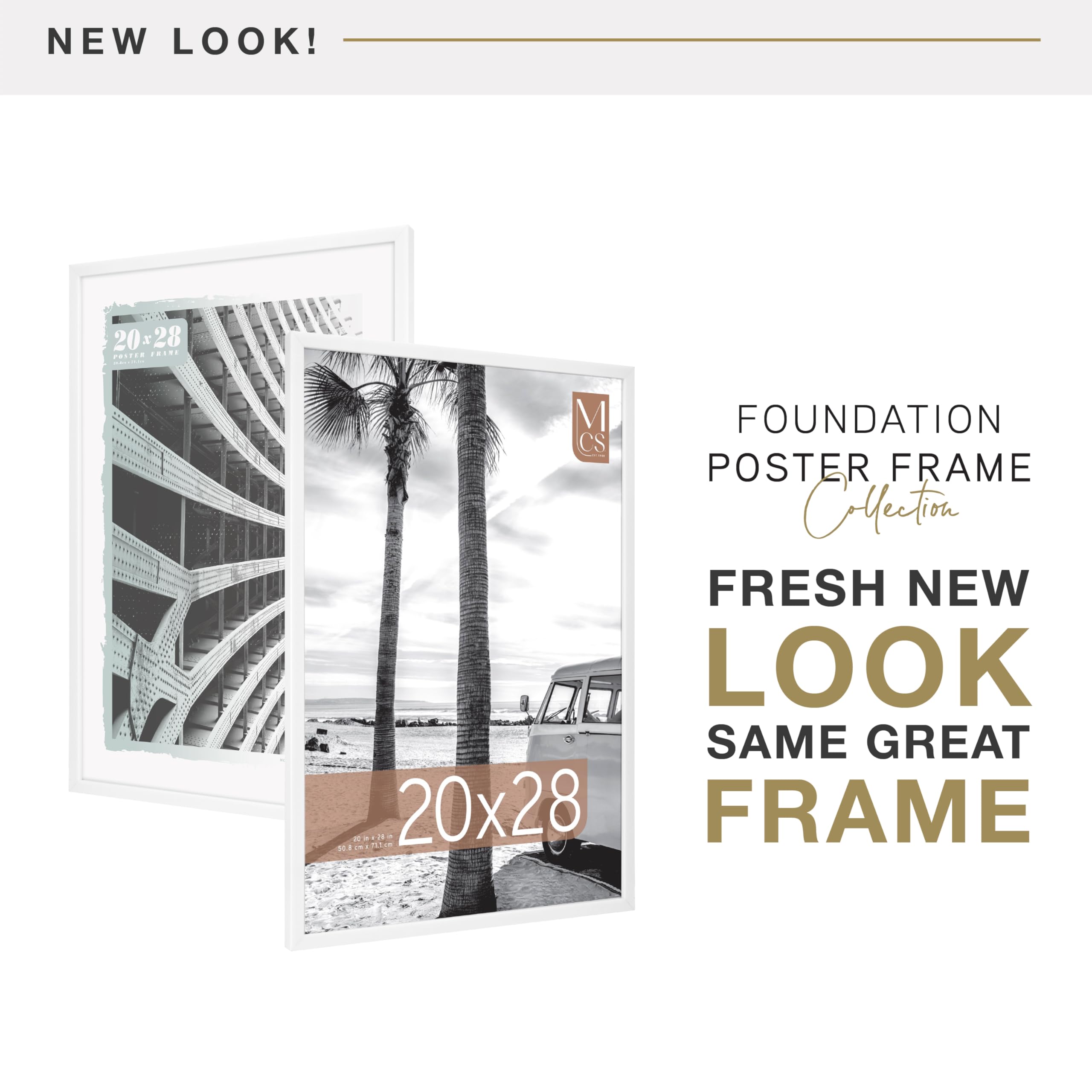 MCS Foundation white frame adds a modern touch to any wall display.