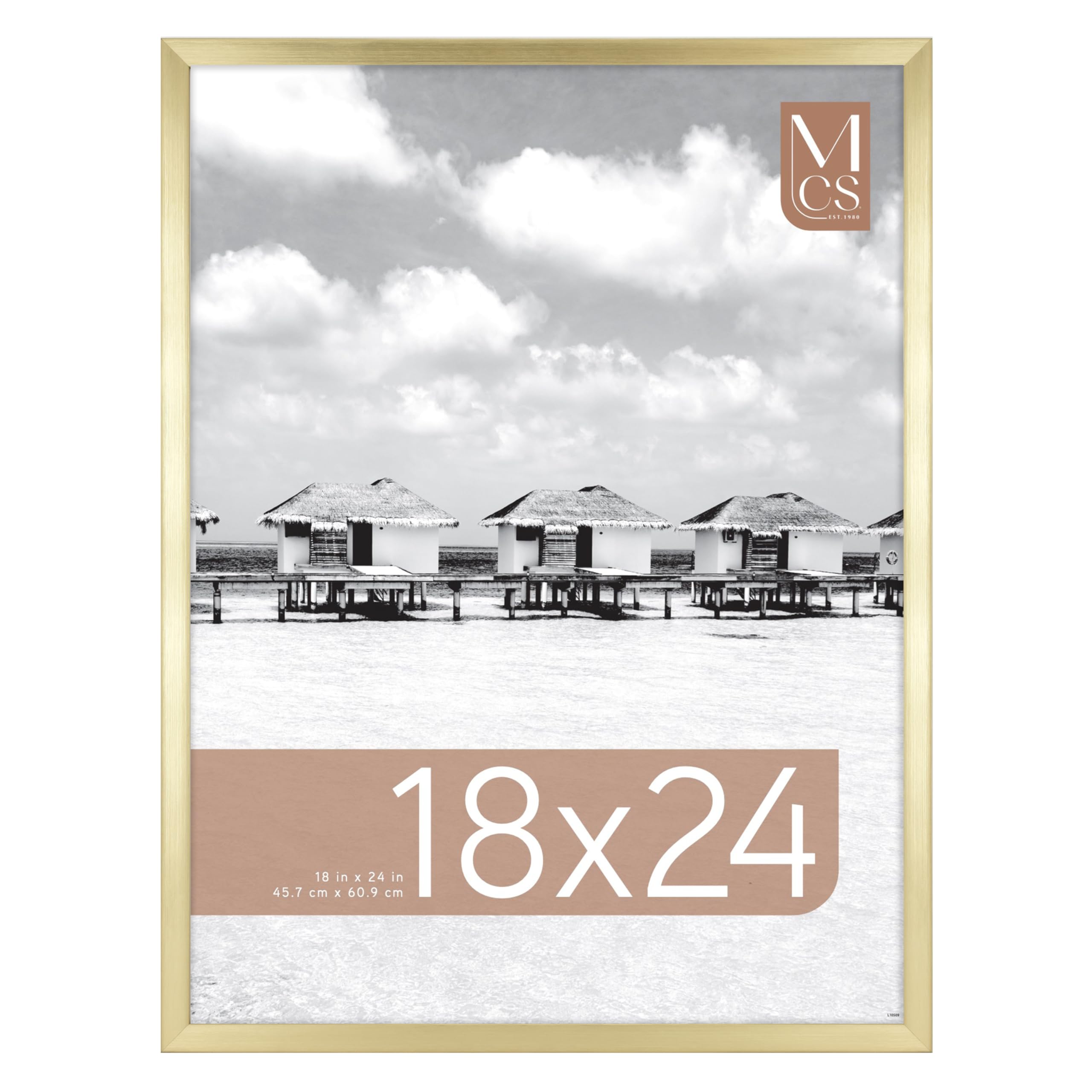 MCS Foundation brass frame front view with plexi protection for posters