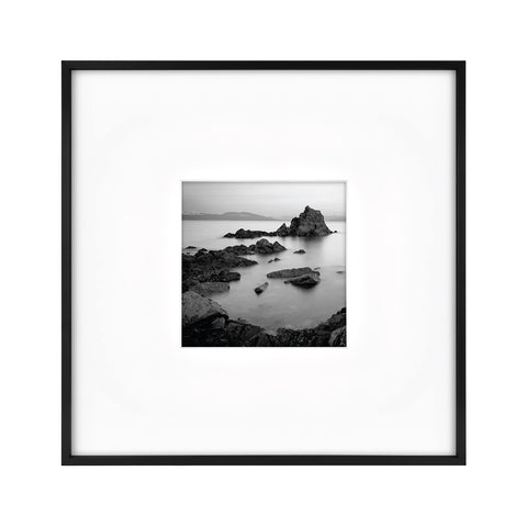 MCS Foundry 18x18 frame front view with sleek black metal finish for galleries