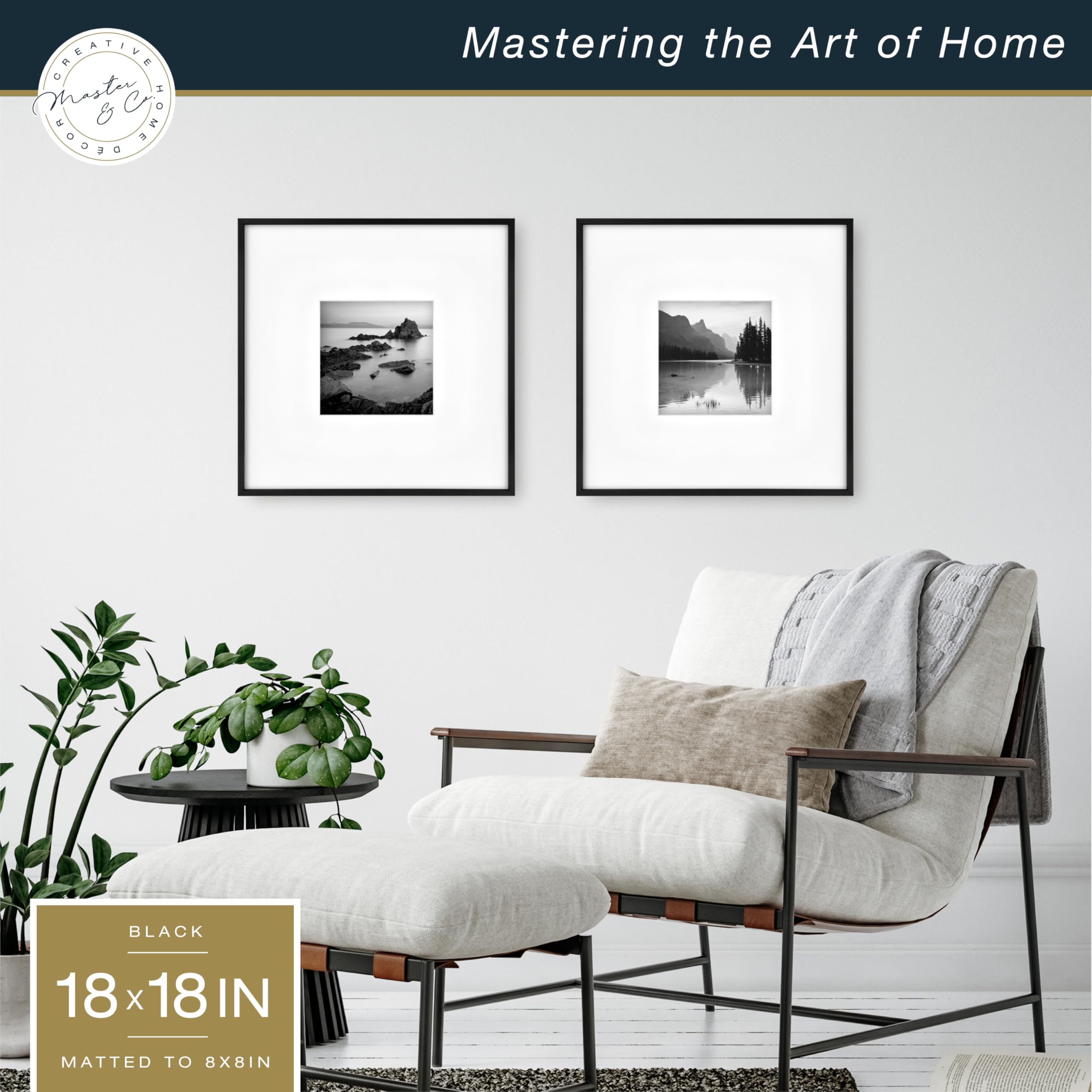 MCS Foundry 18x18 frame with 8x8 mat for compact gallery display