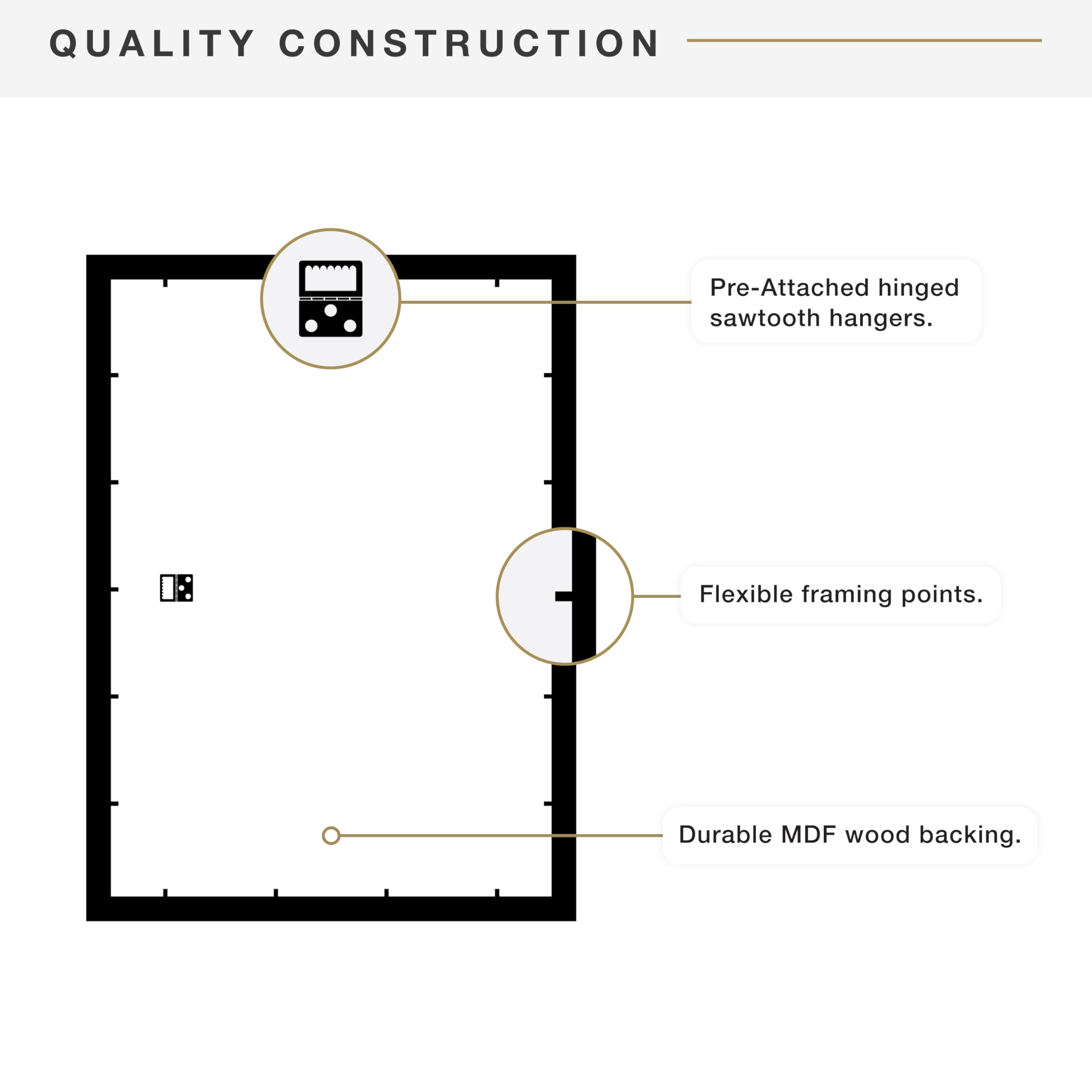 MCS Museum Frame helps create a clean wall decor display.