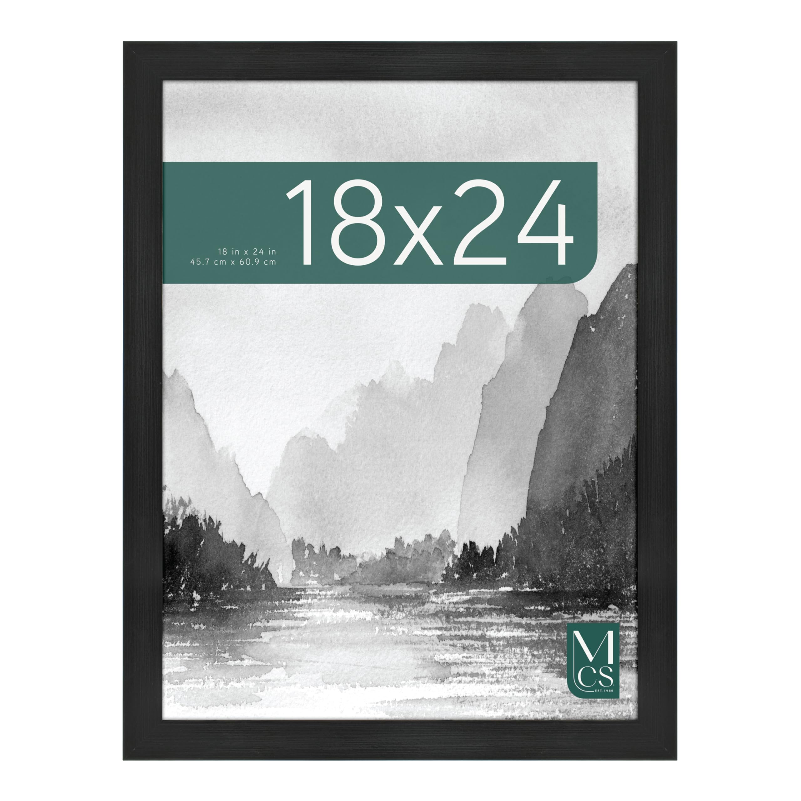 MCS Museum Poster Frame 18x24 with onyx woodgrain finish for gallery-quality display.