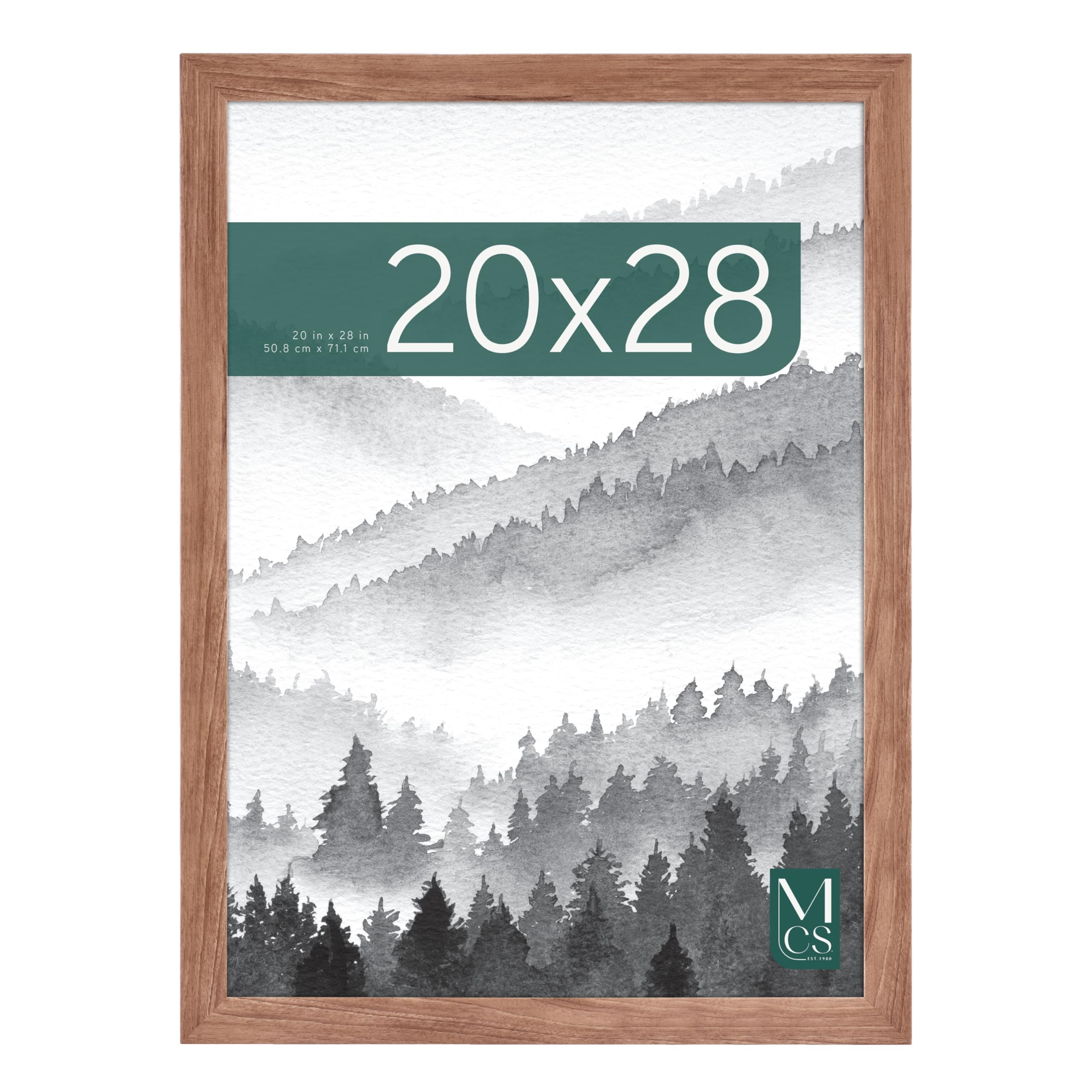 MCS Museum Poster Frame 20x28 in woodgrain with plexi front protects posters from dust.