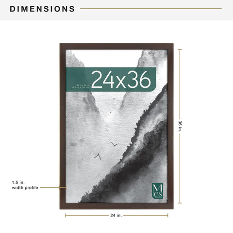 Outer dimensions 26.25 x 38.25 inches for large posters
