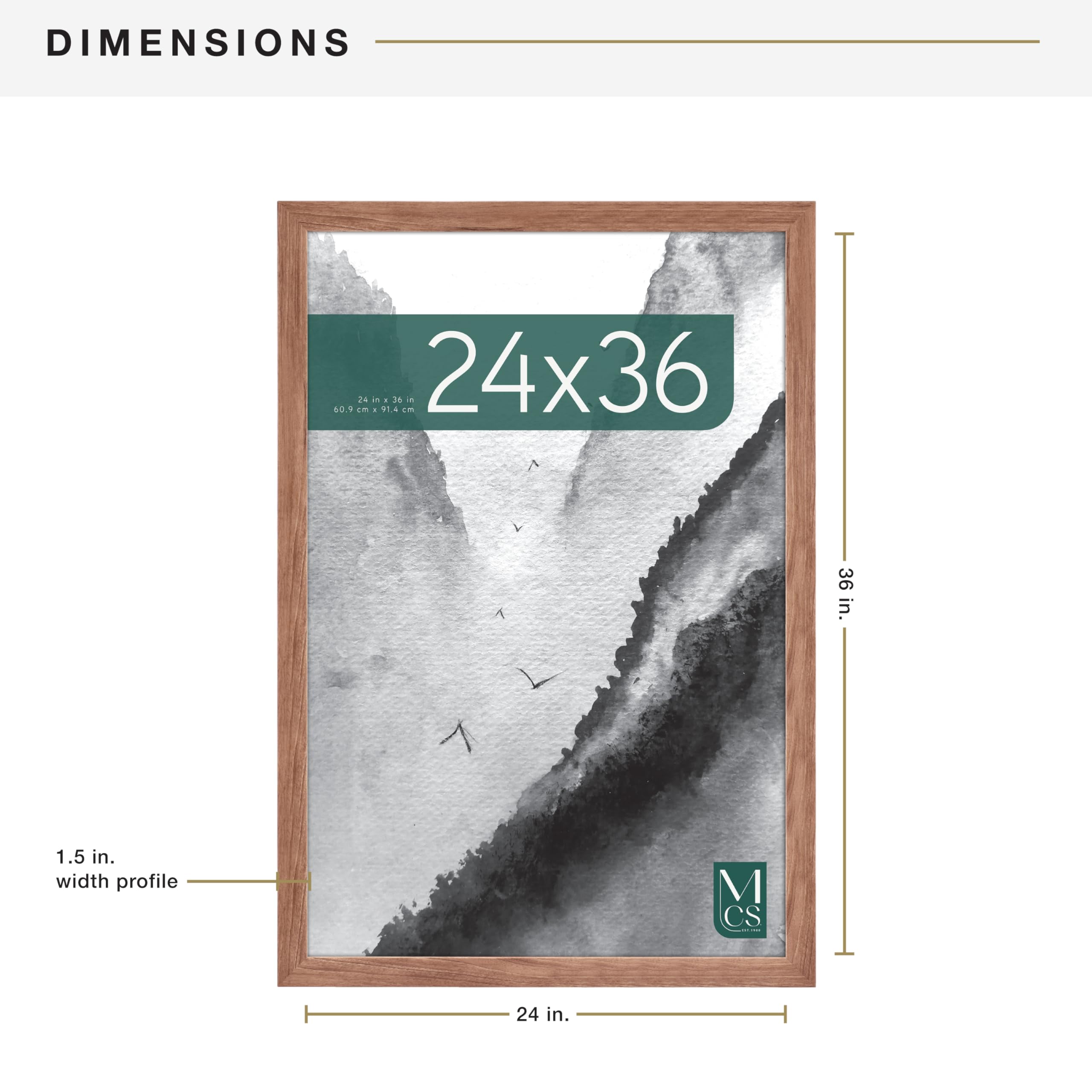 MCS Museum Poster Frame includes two pre-attached sawtooth hangers for easy mounting.