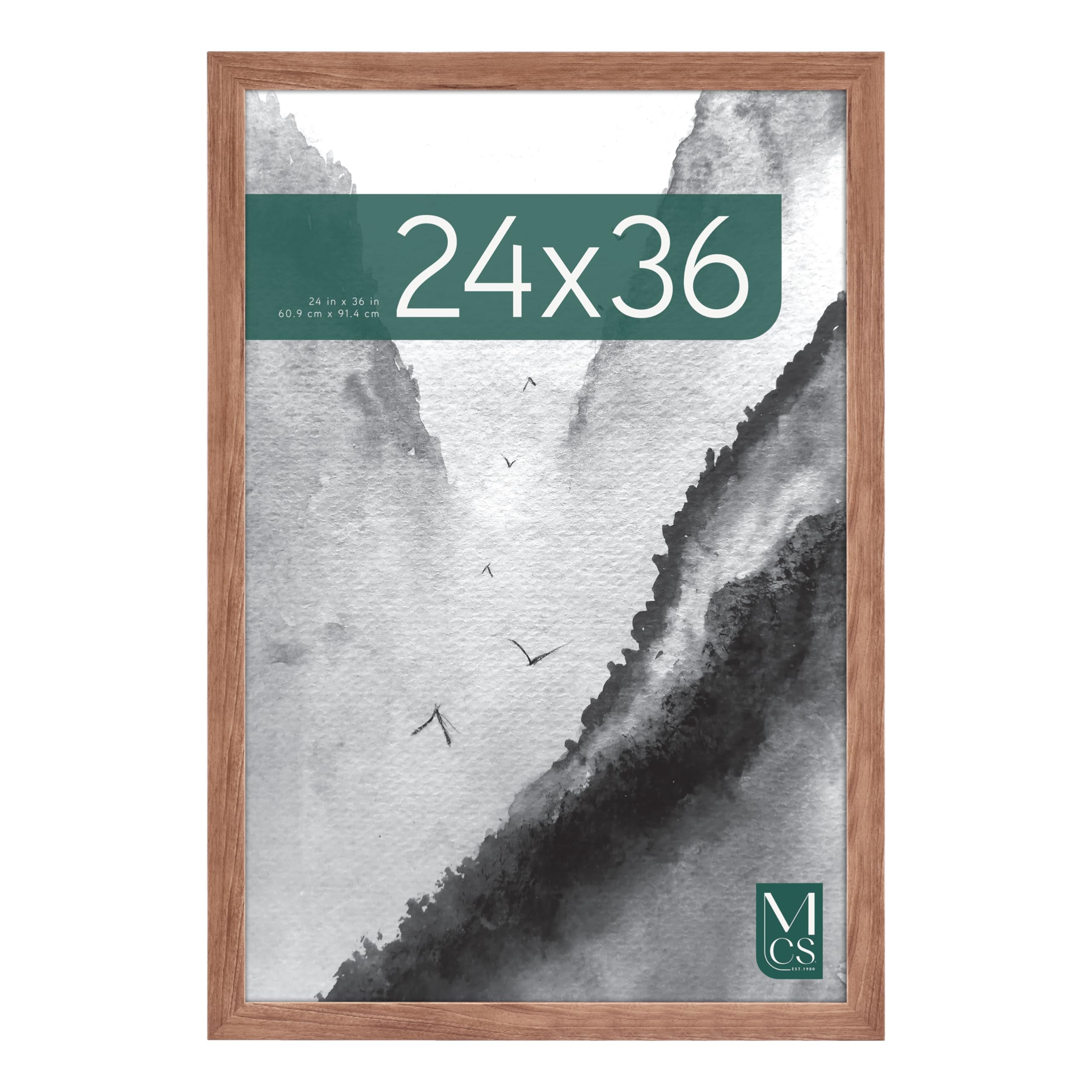 MCS Museum Poster Frame 24x36 with woodgrain front for bold wall display.
