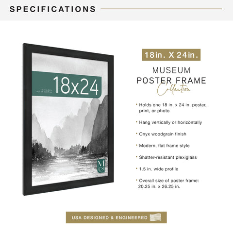 MCS Museum Poster Frame features drop-in backs for easy poster swaps.