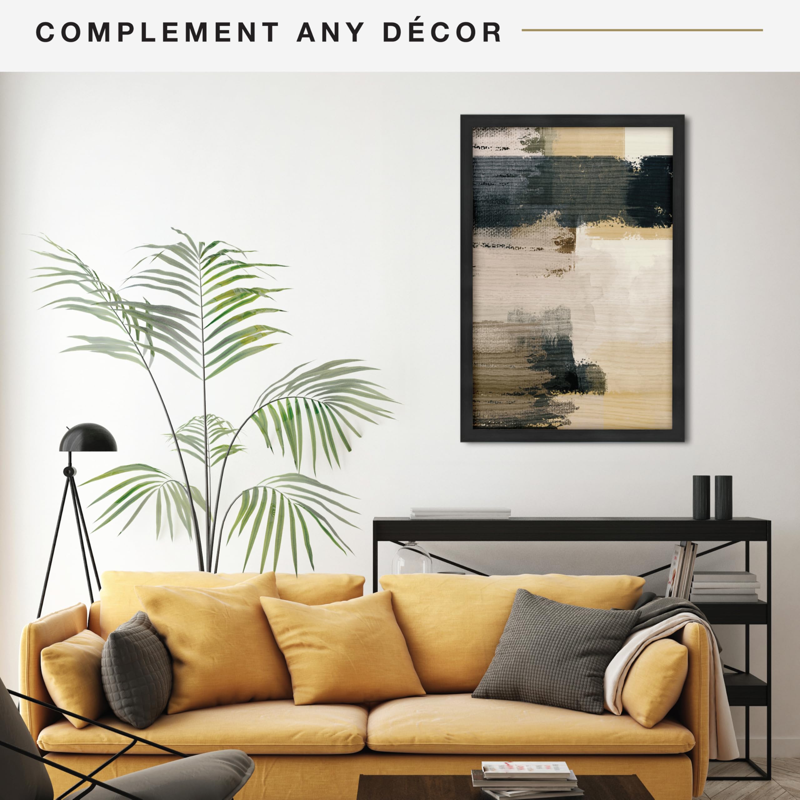 MCS Museum Frame in onyx finish highlights posters with a contemporary 1.5-inch profile