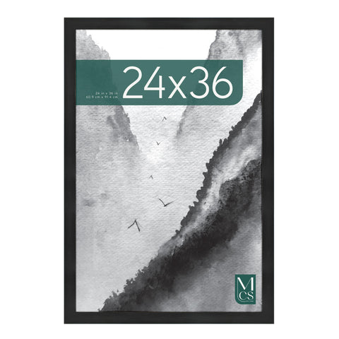 MCS Museum Poster Frame with onyx woodgrain and plexi front for dust protection and clean display
