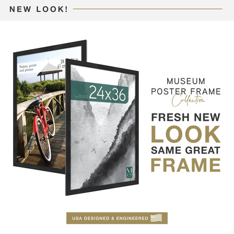 MCS poster frame 24x36 showcased with vertical or horizontal hanging options for versatile wall art