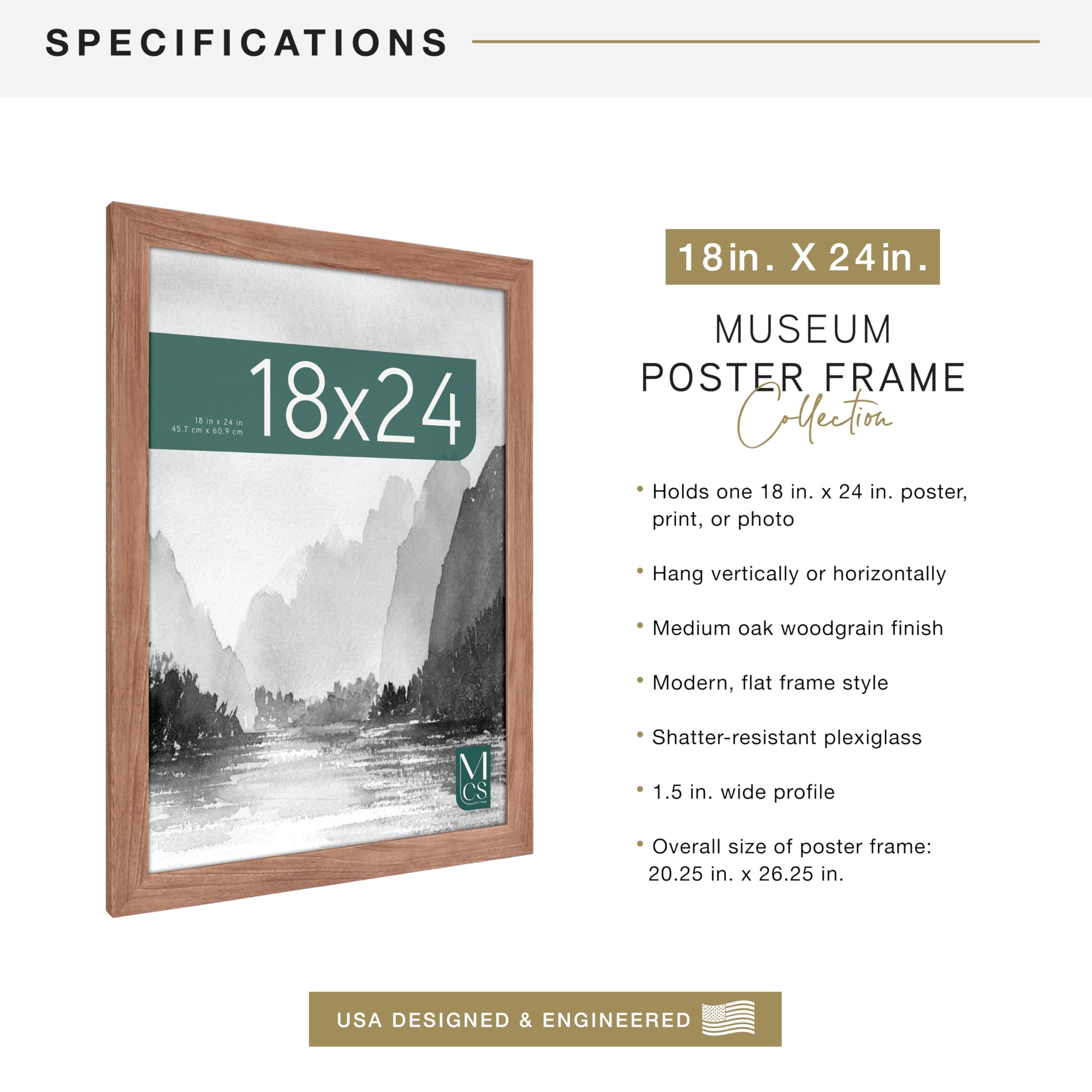 MCS poster frame with plexi front protecting art from dust