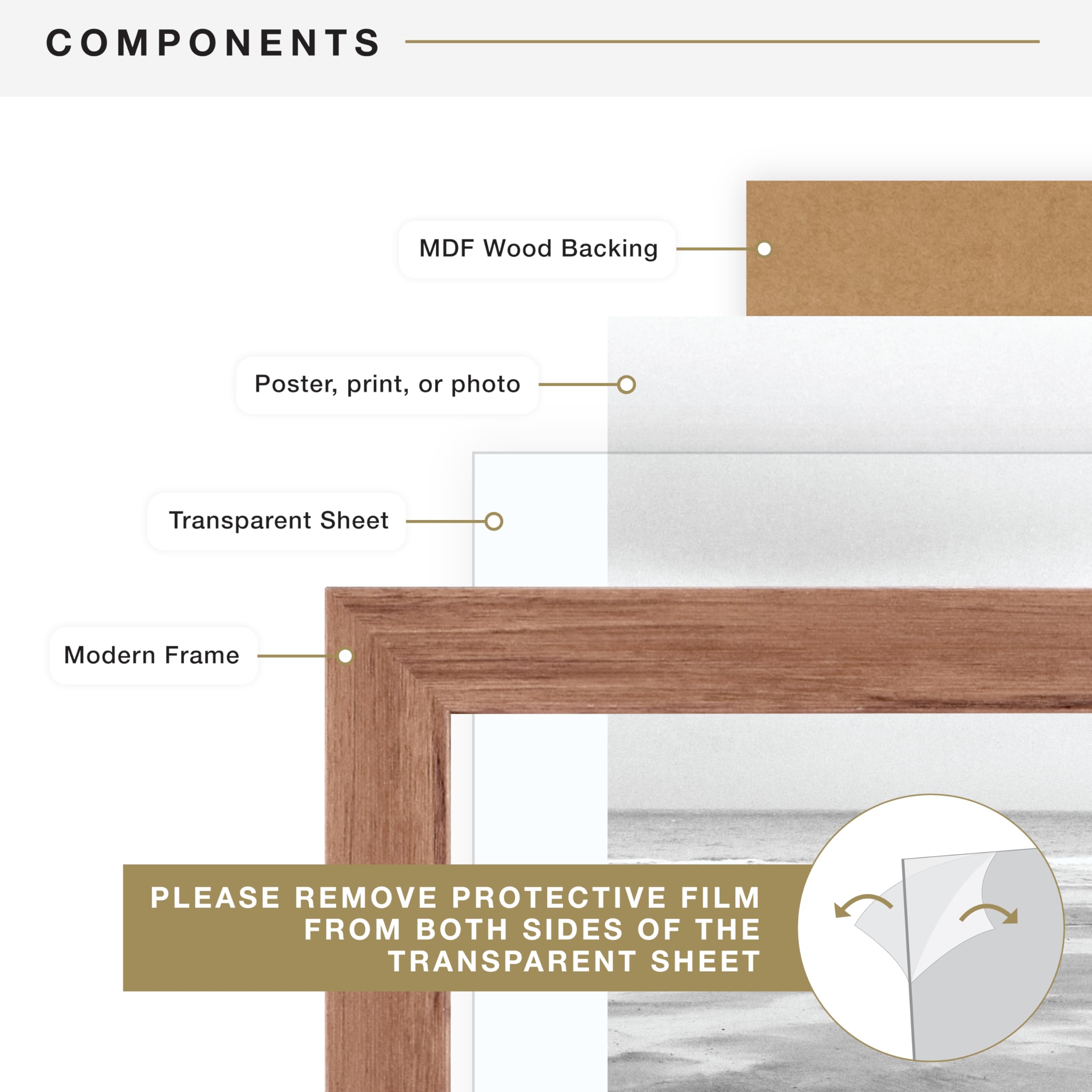 Demonstrates vertical and horizontal hanging options for flexible wall layouts.
