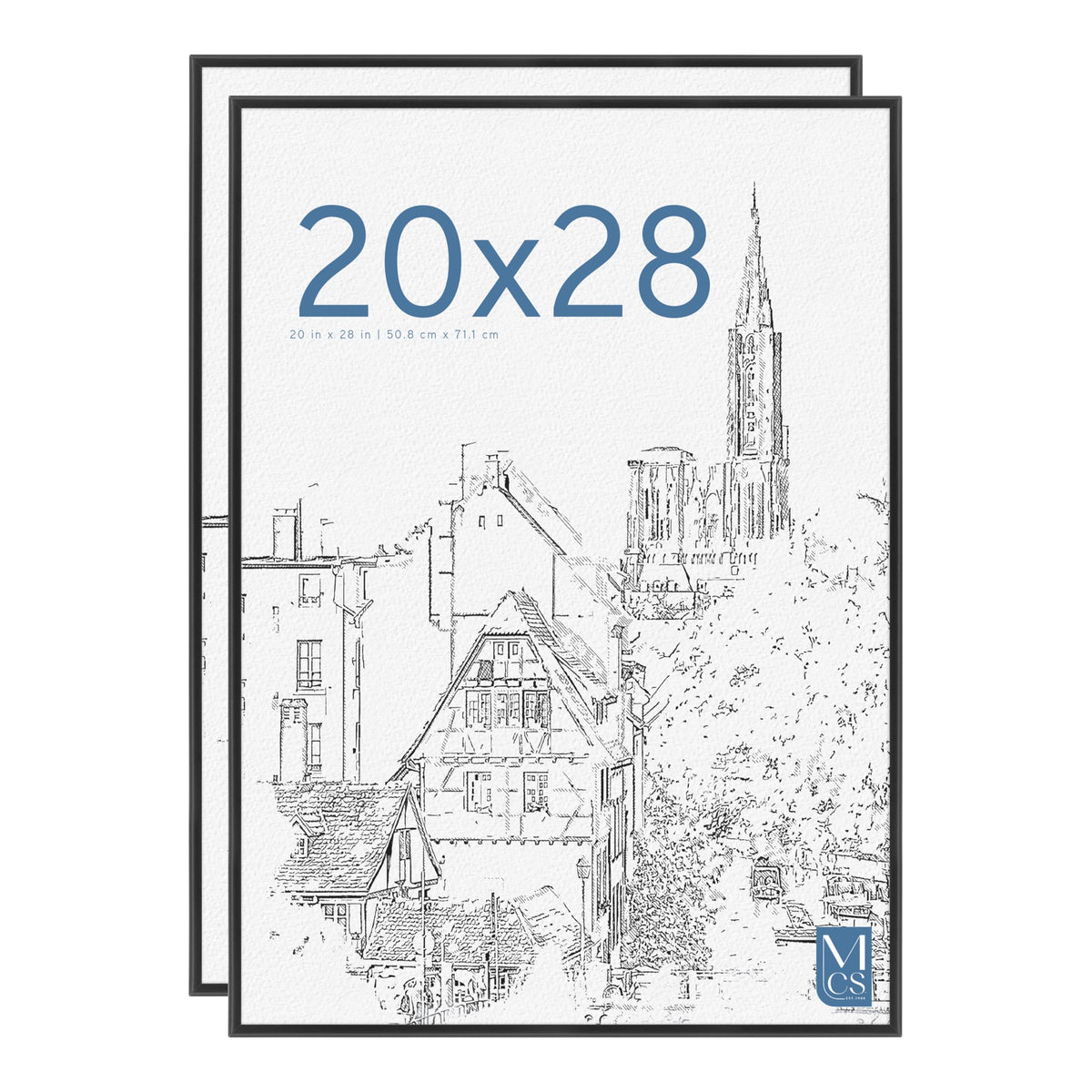 MCS Original 20x28 black frame ready for compact two-pack wall display.