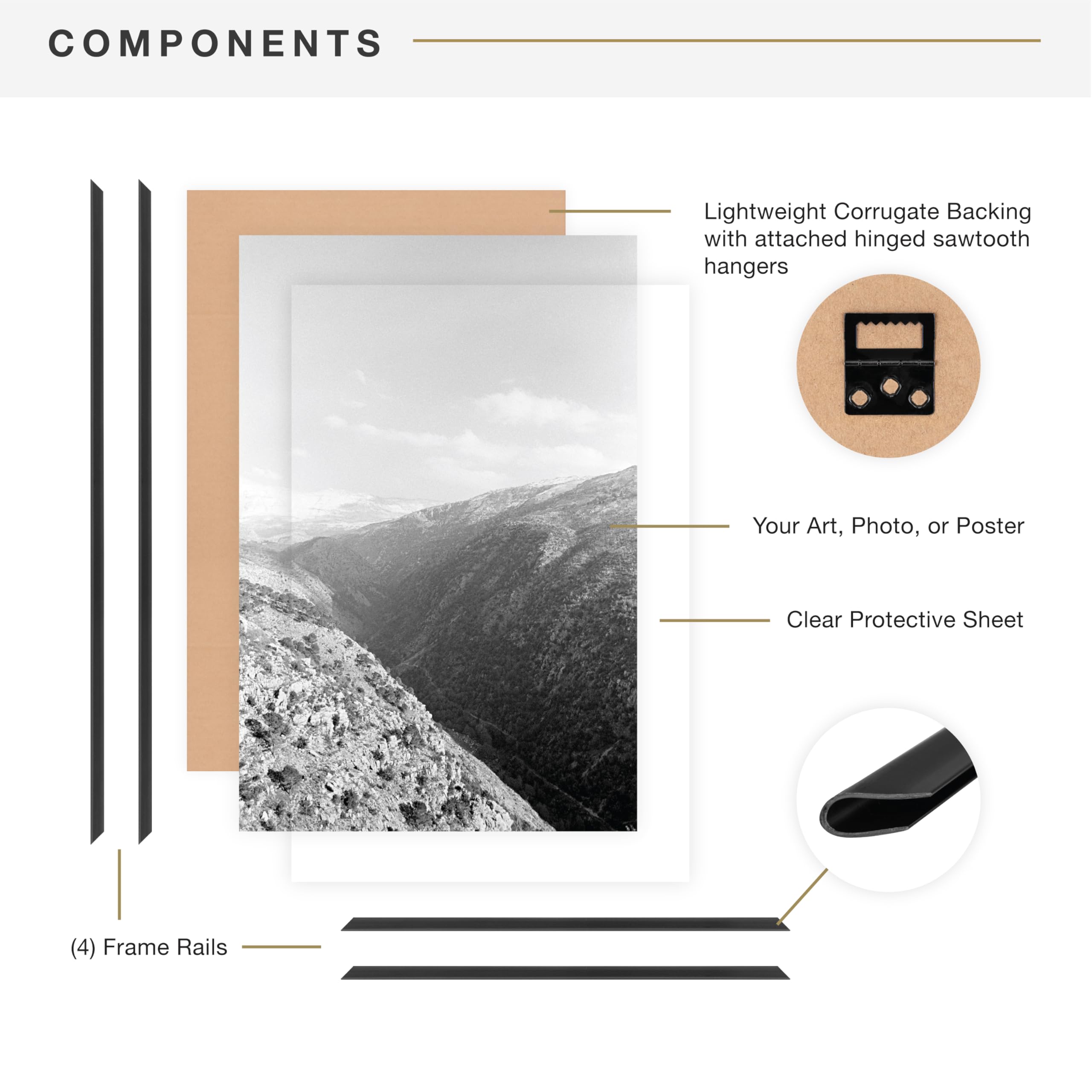 MCS Original vertical or horizontal display supports versatile wall layouts.