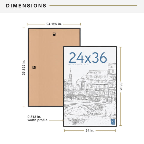 MCS Original Poster Frame lightweight with thin black profile for sleek, modern walls.