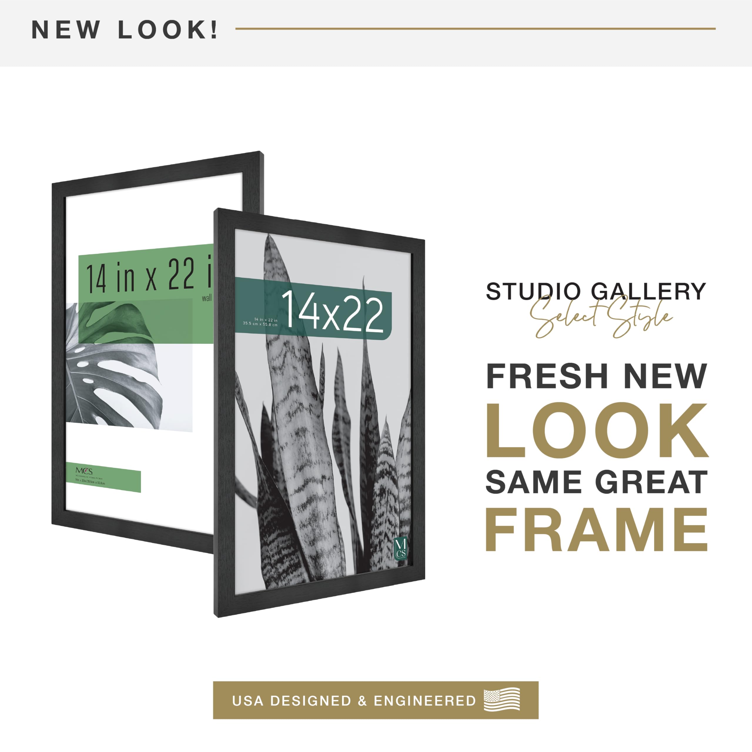 MCS Studio Gallery 14x22 frame side view with slim profile