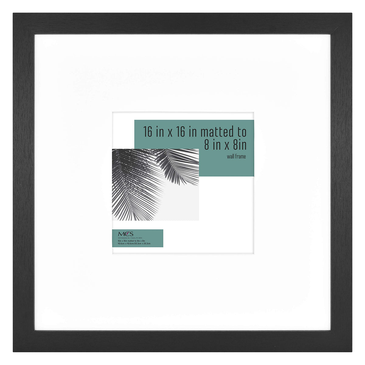 MCS Studio Gallery 16x16 frame with black woodgrain finish showcasing an 8x8 photo
