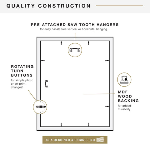 MCS Studio Gallery 16x20 frame back with sawtooth hanger and turn-button access.
