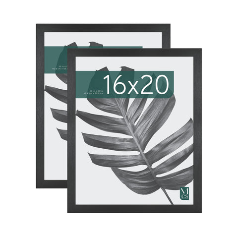 MCS Studio Gallery 16x20 frame in black woodgrain ready for wall display