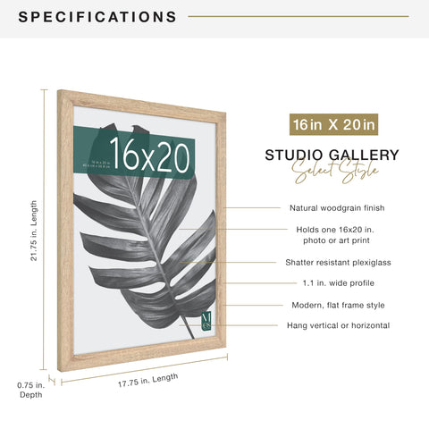MCS Studio Gallery 16x20 frame vertical hanging highlights flexible display for posters.