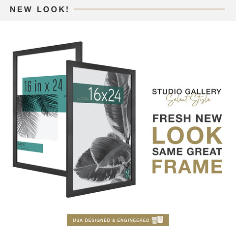 Back view of MCS Studio Gallery frame showing sturdy backboard for easy photo insertion.