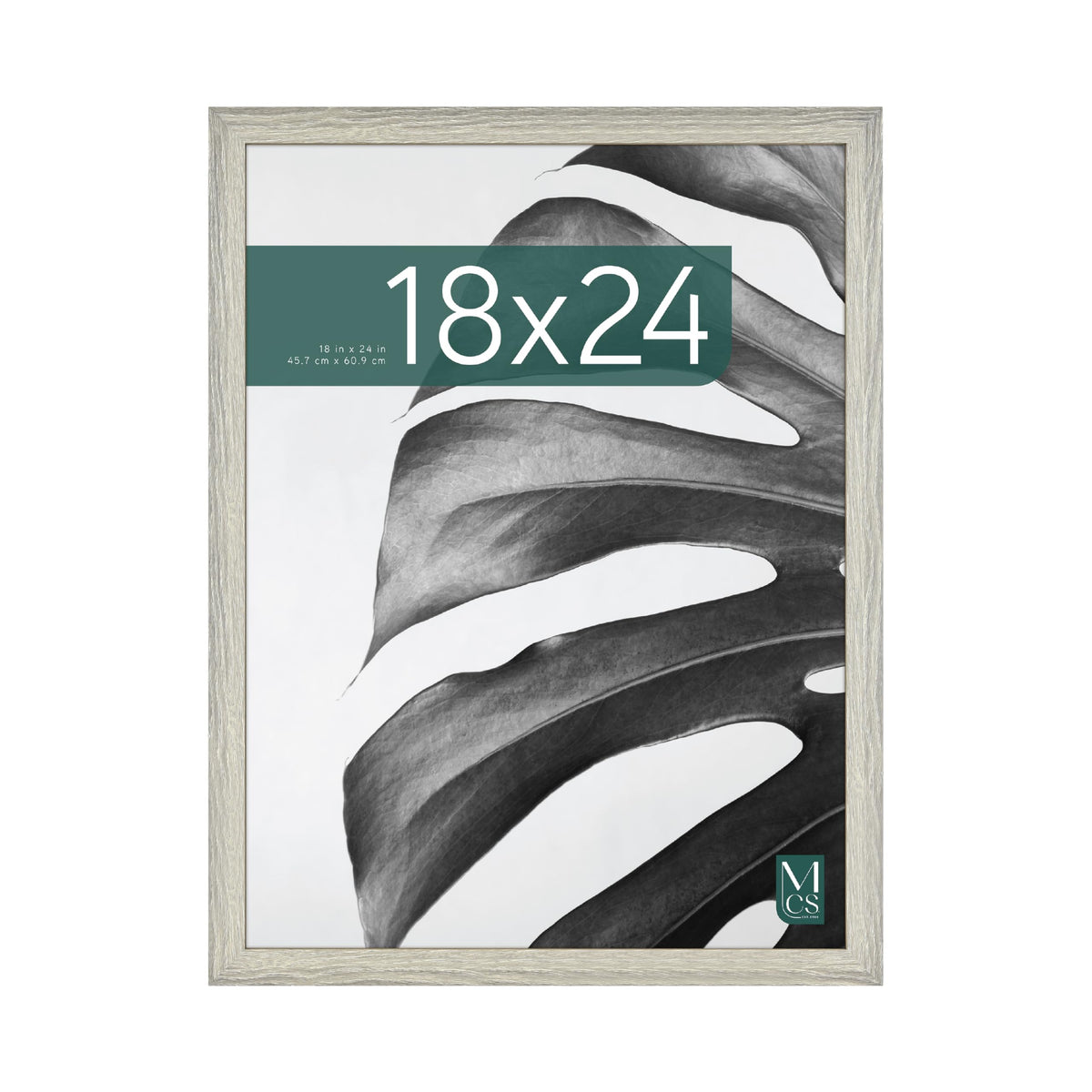 MCS Studio Gallery 18x24 frame in gray woodgrain, front view for wall display