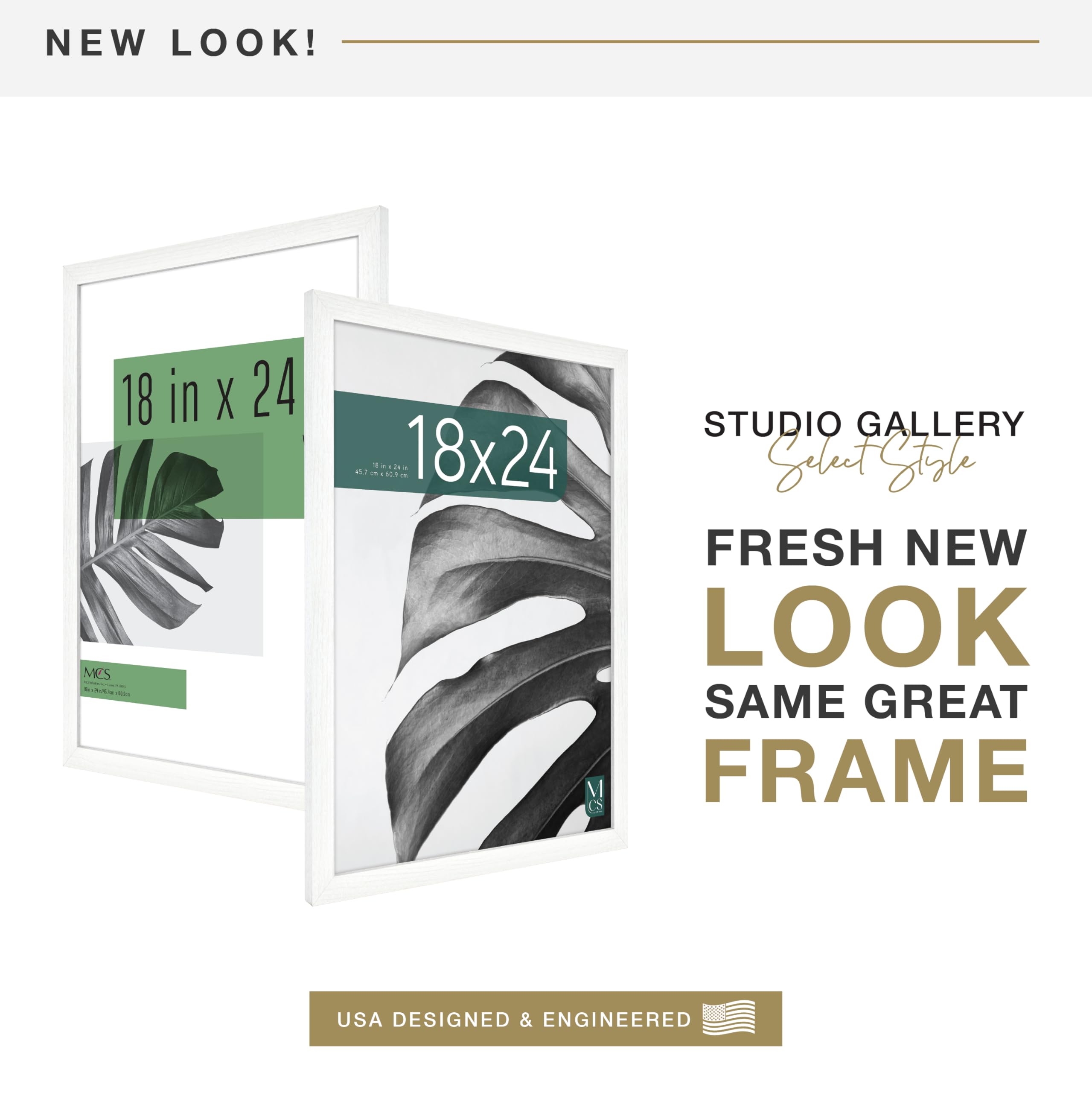 MCS Studio Gallery 18x24 frame back shows sturdy MDF backboard for secure mounting.