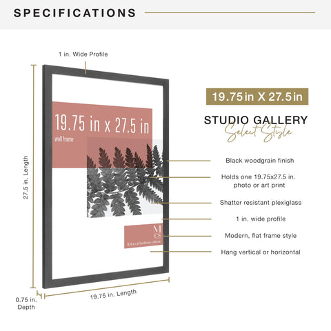MCS Studio Gallery frame back closeup highlighting secure backing for prints.