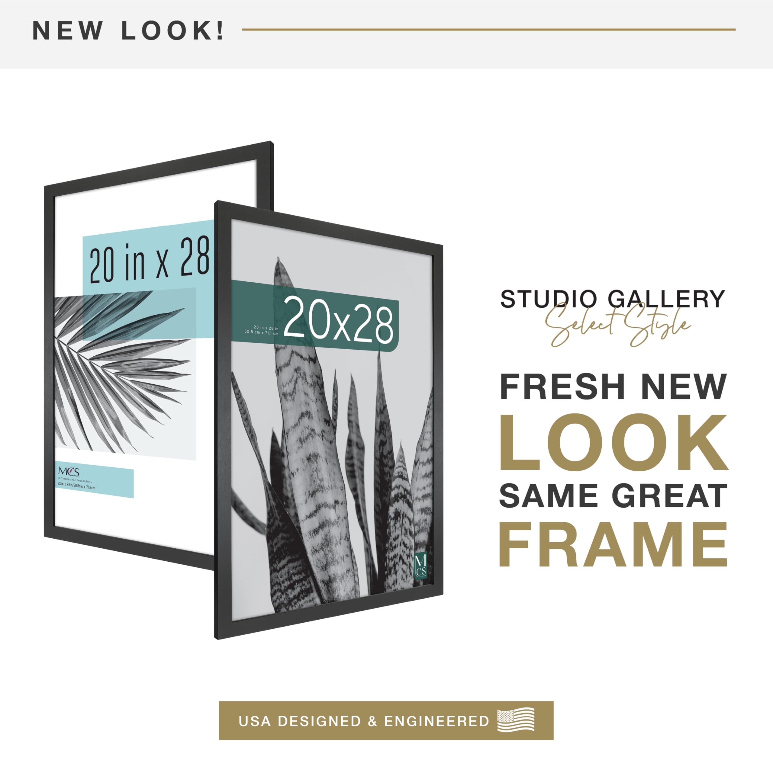 MCS Studio Gallery frame back view with slide-in back and turn buttons for easy photo changes.