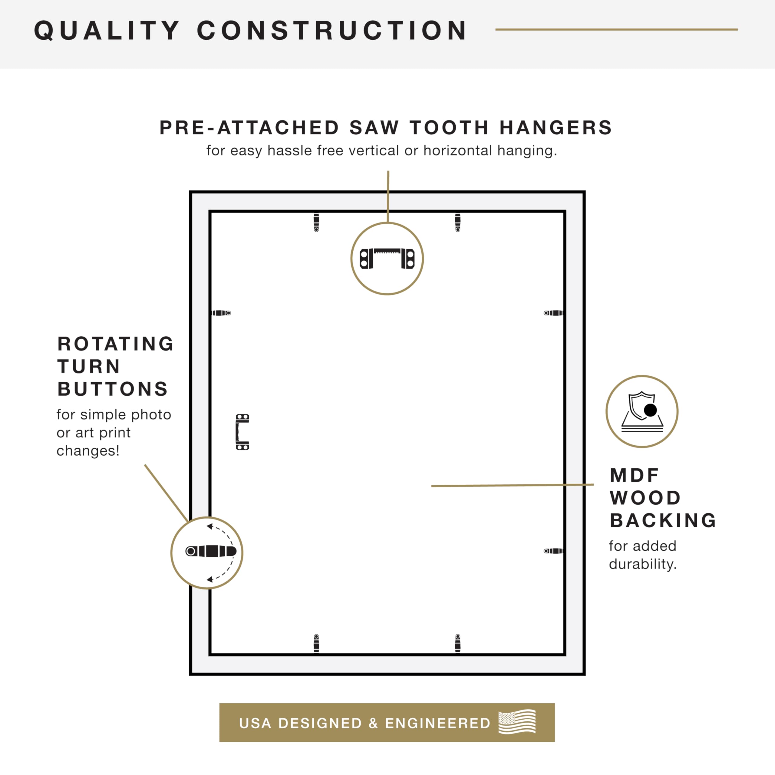 MCS Studio Gallery Classic frame 1-4 inch profile detail