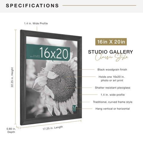MCS Studio Gallery Classic frame easy hanging for vertical or horizontal layout.